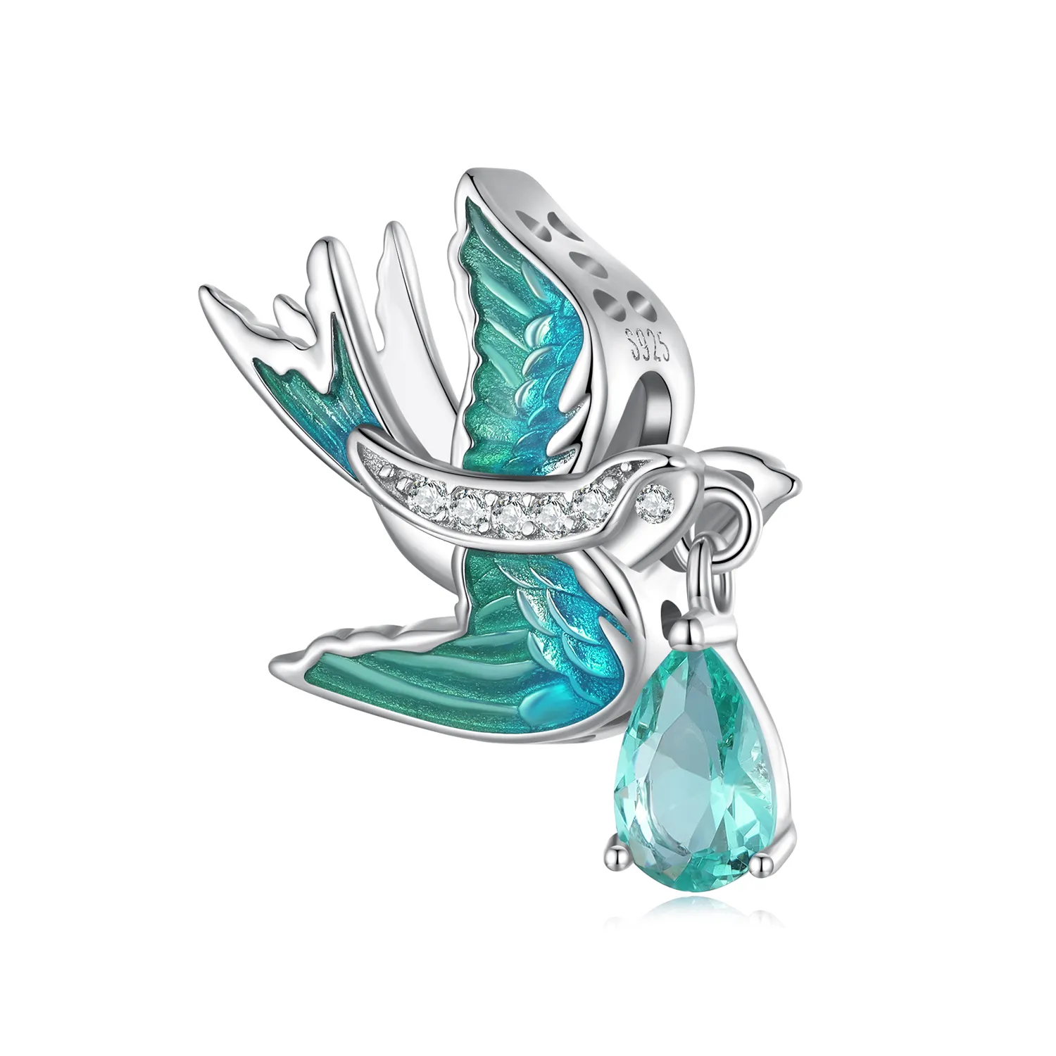 pandora style charm z jaskółką bsc865