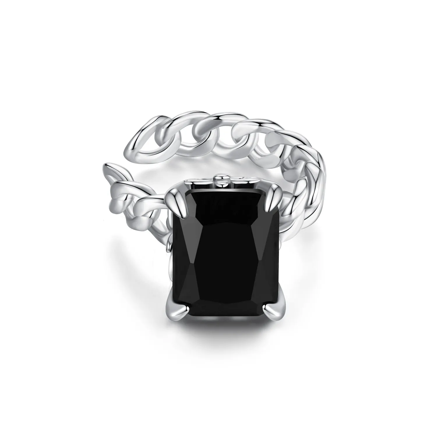 pandora style czarna klips na ucho z cyrkoniami bse847