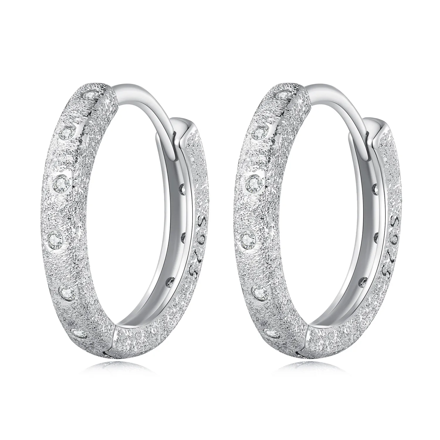pandora style geometryczne kolczyki hoop z efektem błyskawicy bse848
