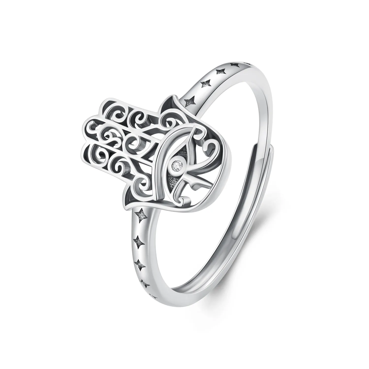 pandora style otwarte pierścienie ręki fatimy scr938