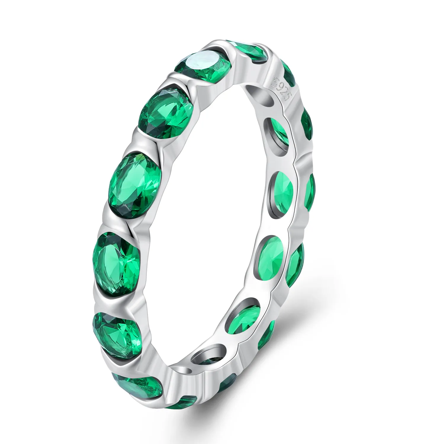 pandora style pełne pave zielony spinell pierścień bsr432