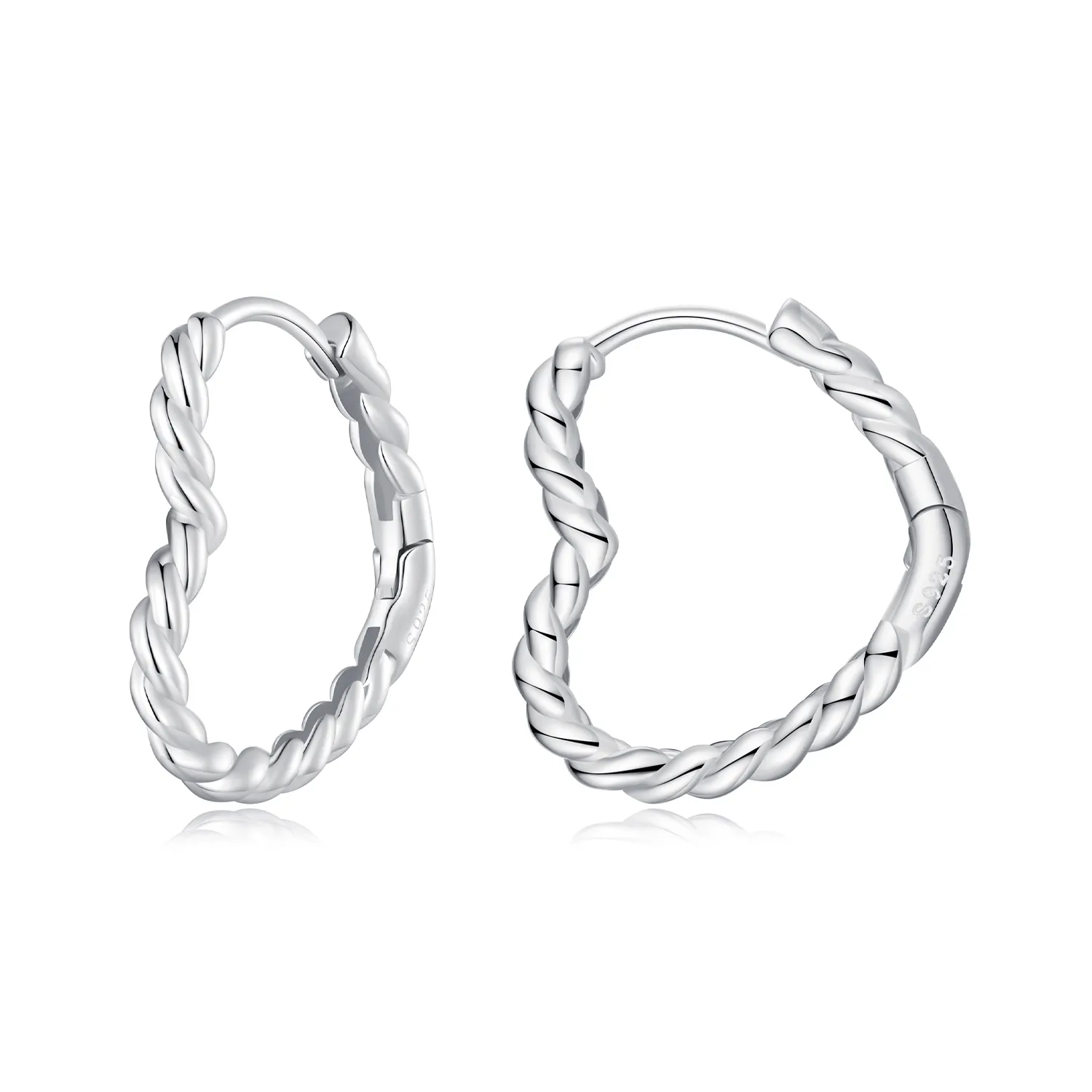 pandora style serca kształt kolczyki hoops sce1606
