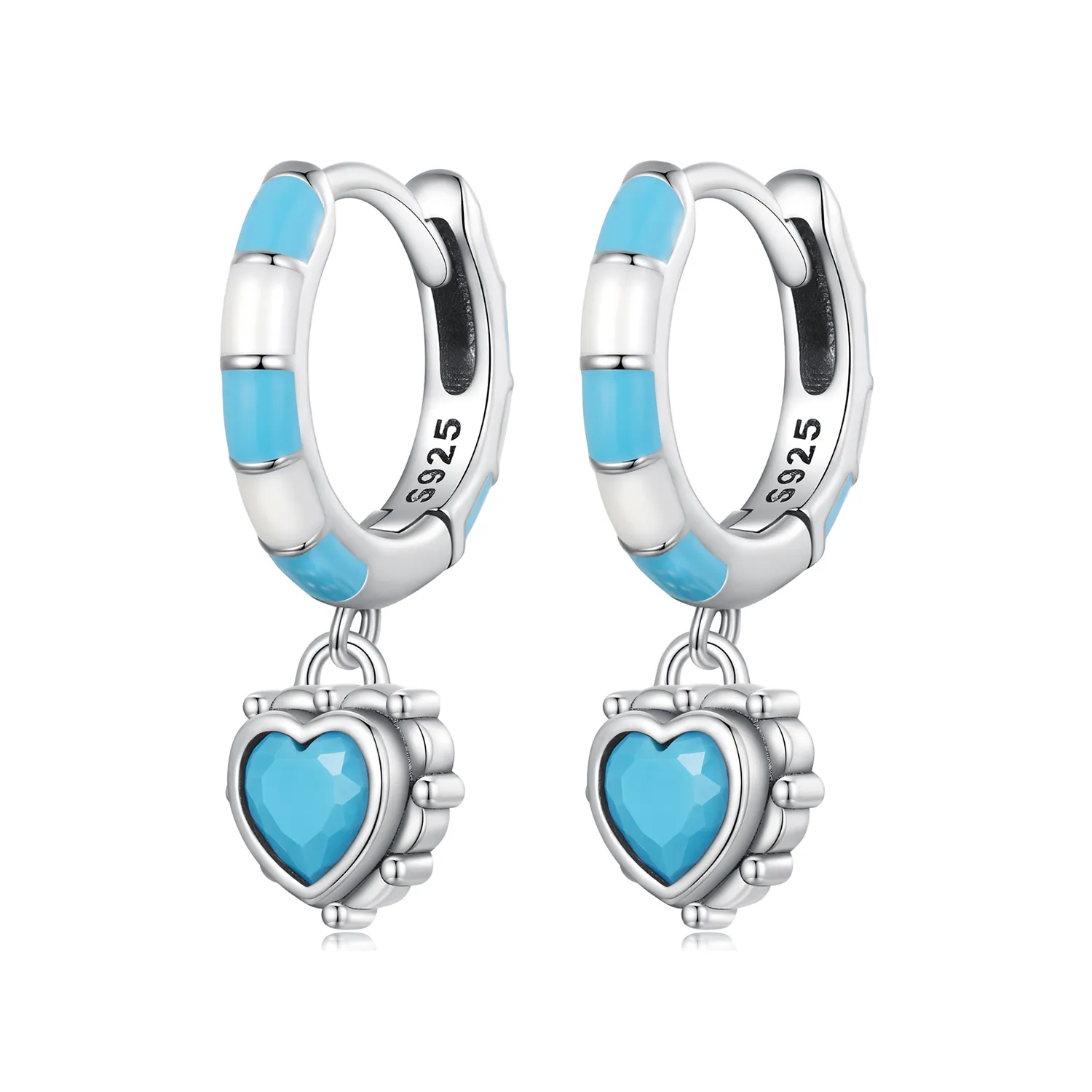 pandora style serca w kształcie kolczyki na zawieszkach sce1594