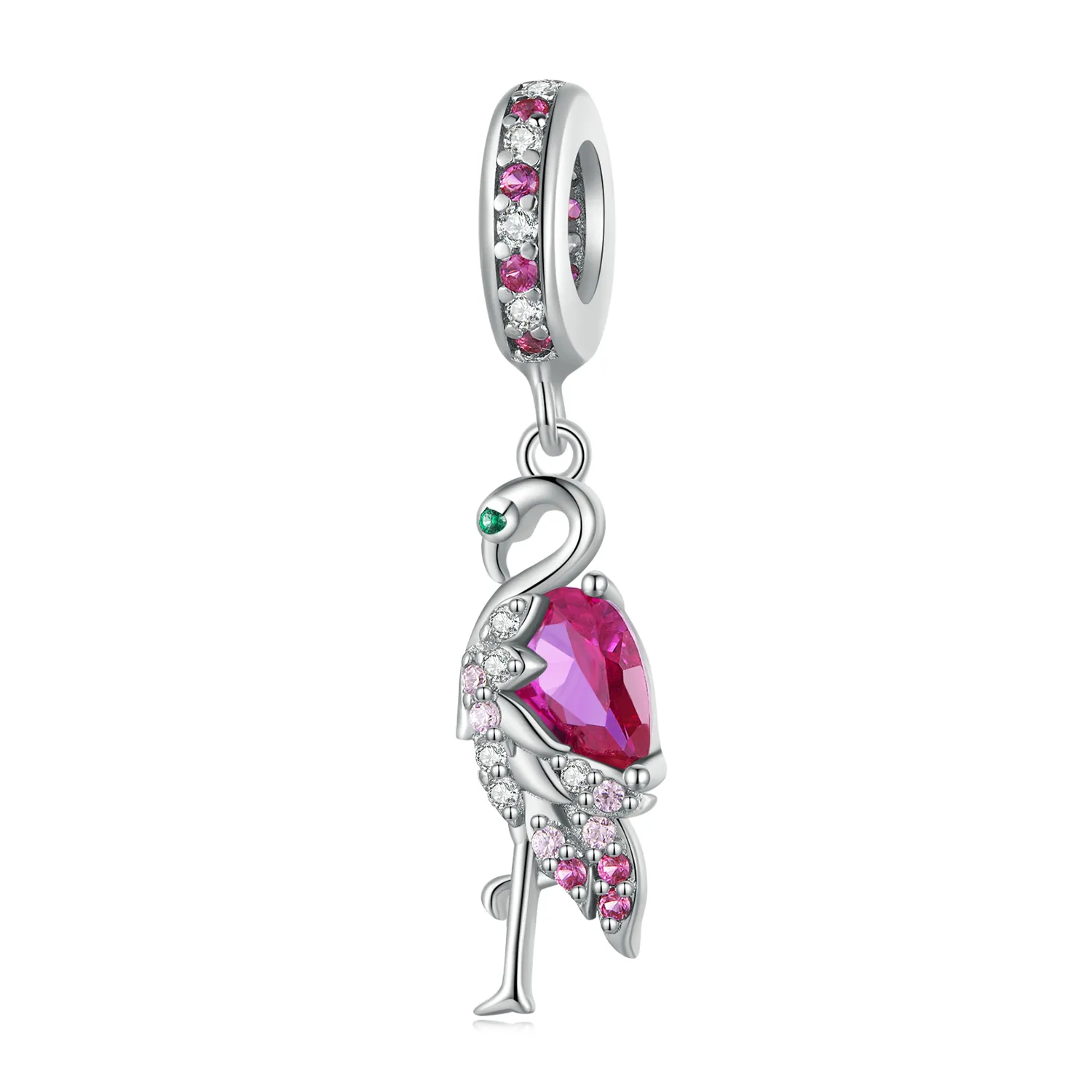 zawieszka z flamingiem w stylu pandora bsc833