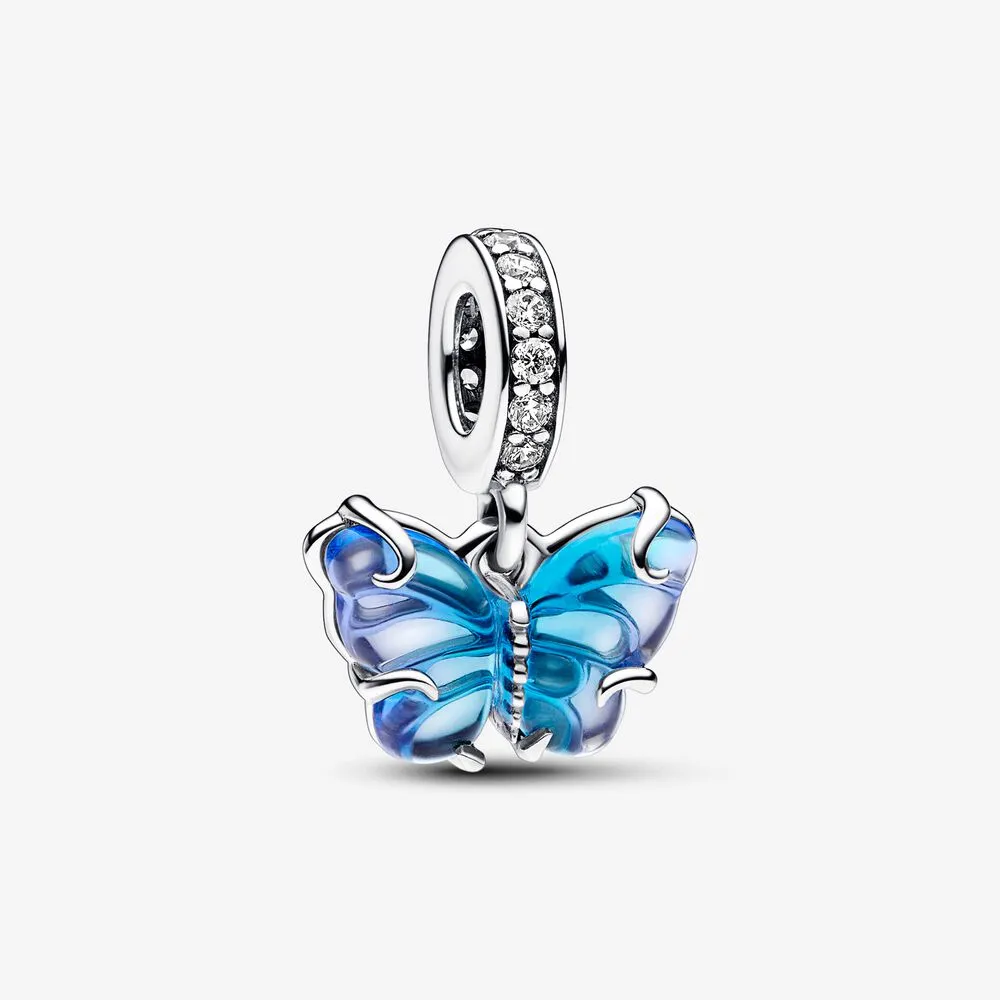 pandora blue murano glass butterfly dangle charm 792698c01