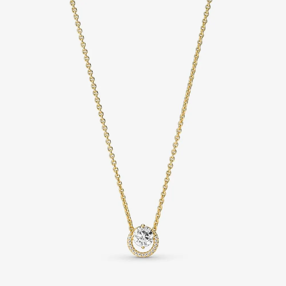 pandora błyszczący okrągły wisior z obręczą halo naszyjnik collier 361174c01 45