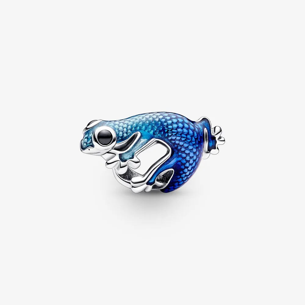 pandora metalowy niebieski wąż charm 792701c01