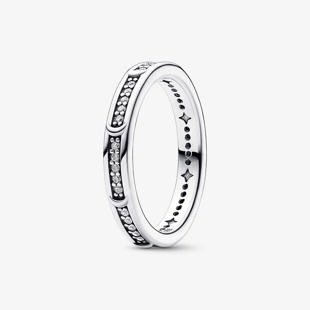 pandora moon srebrny pierścień ze szlifowanym cyrkonem 192783c01
