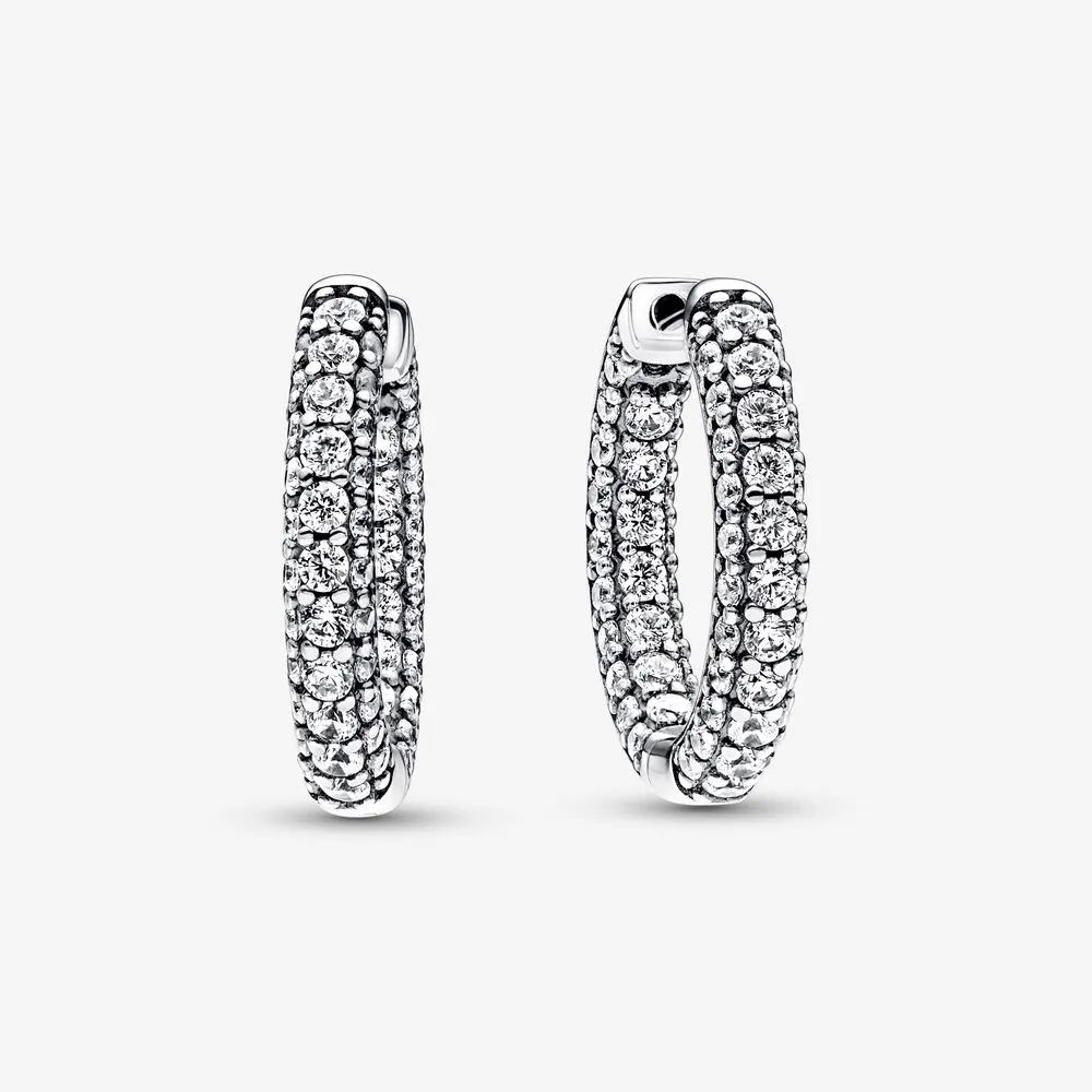 pandora timeless pavé kolczyki z pojedynczym rządem 292624c01