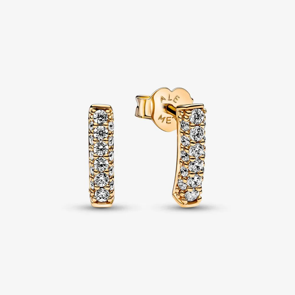 pandora timeless pavé kolczyki z prętami na jednym rzędzie 262626c01