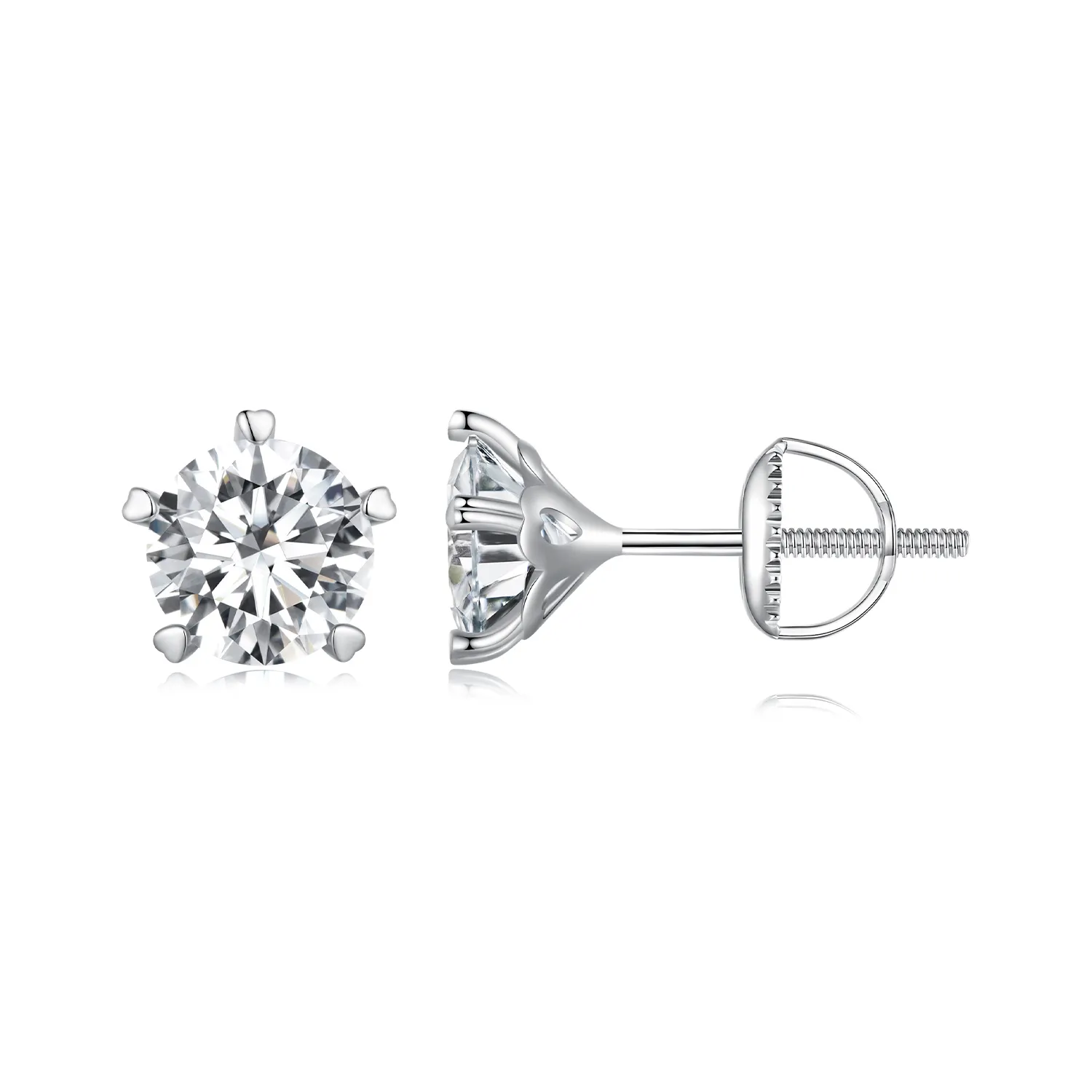 pandora styl 1 karatowe kolczyki z brylantem sztucznym moissanite mse024 l