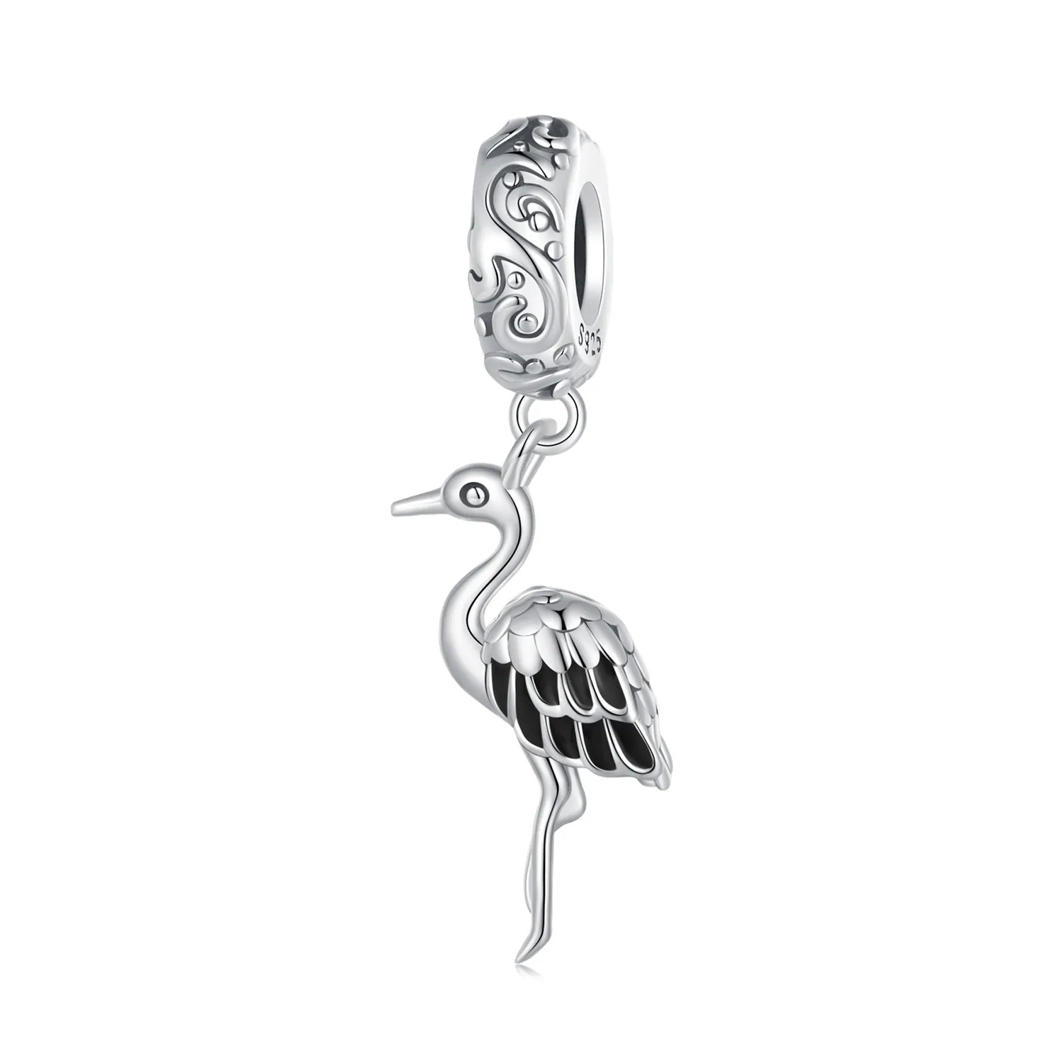 pandora styl biały bocian wisiorek scc2635