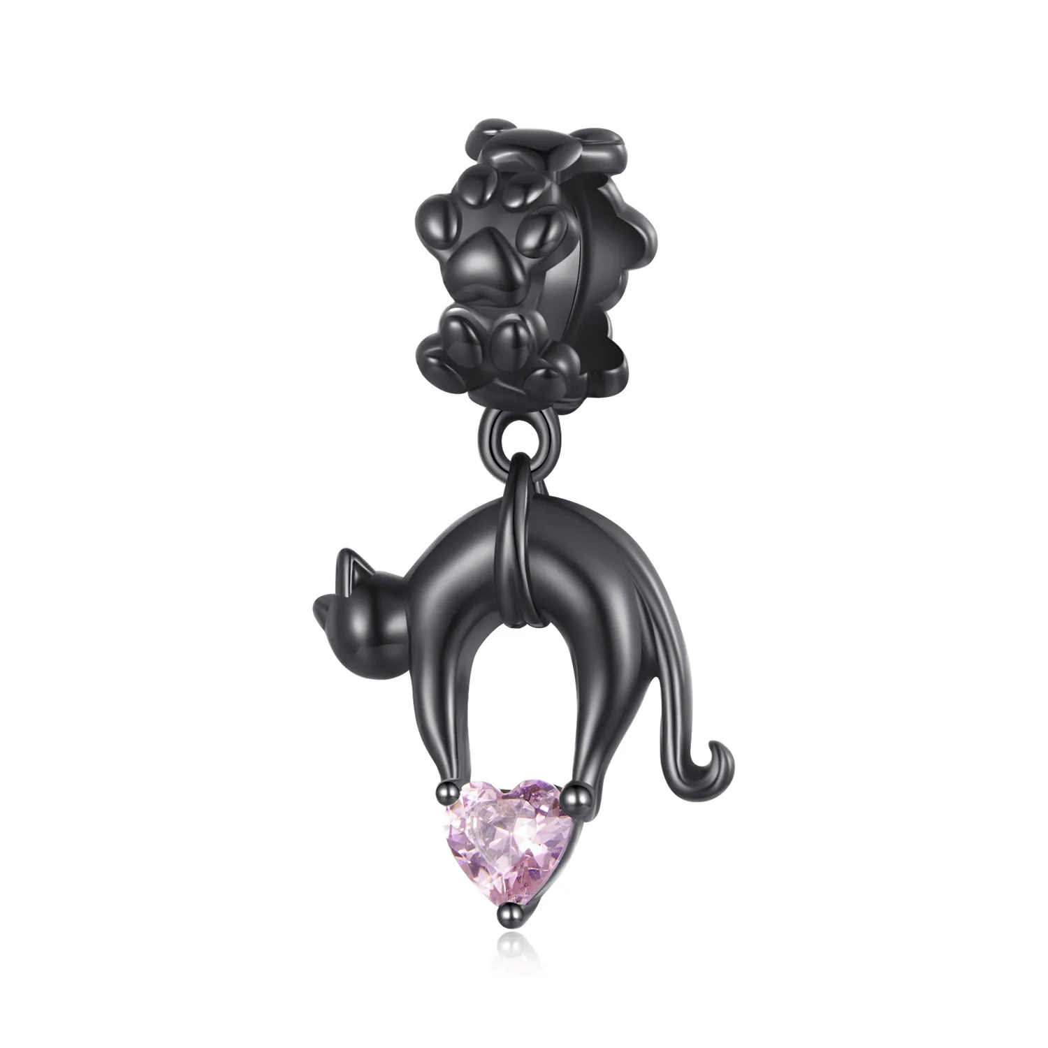 pandora styl czarny kot wisior scc2519