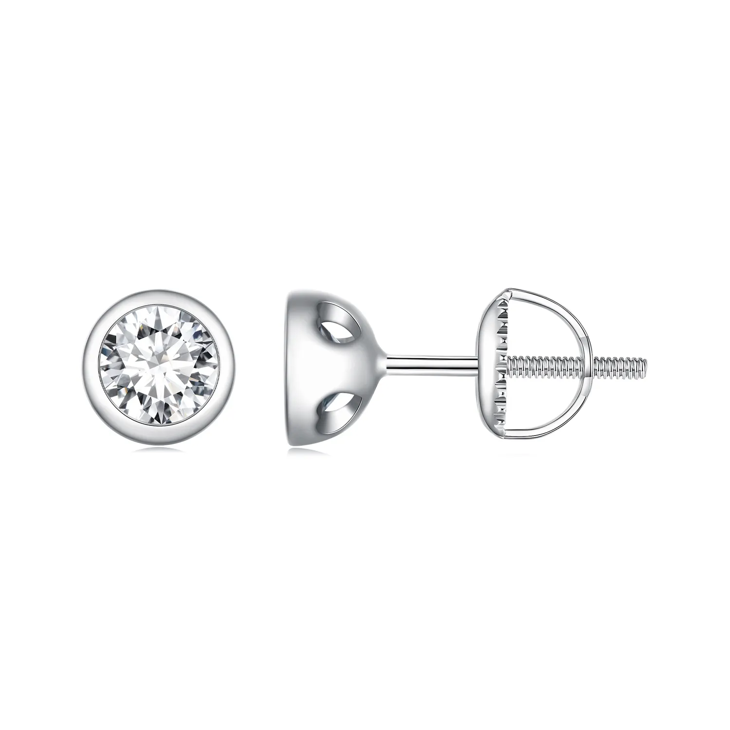 pandora styl ramkowane kolczyki ze szlifowanym moissanite mse026