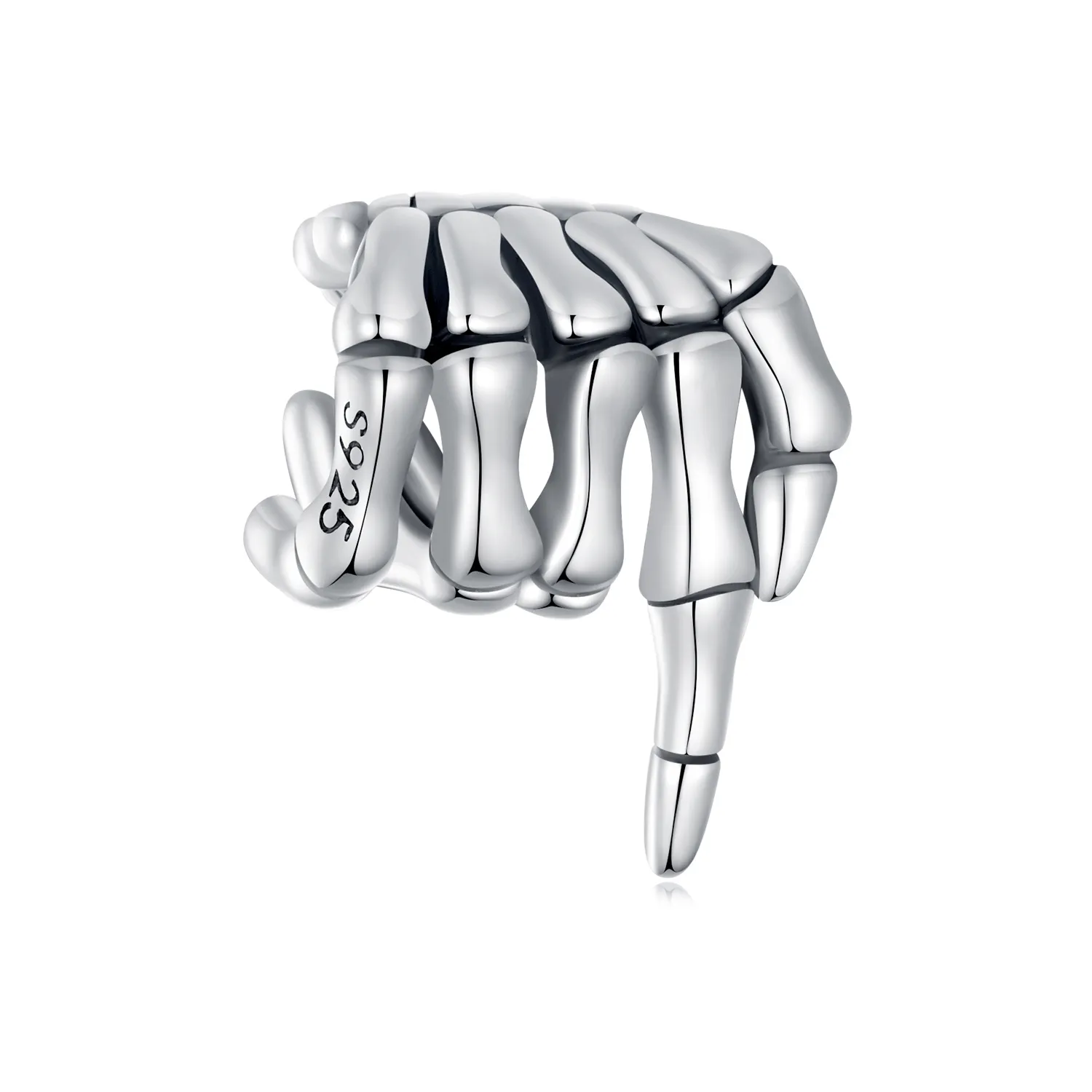 pandora styl srebrny charm z przykrywką w kształcie szkieletowej dłoni bsc909