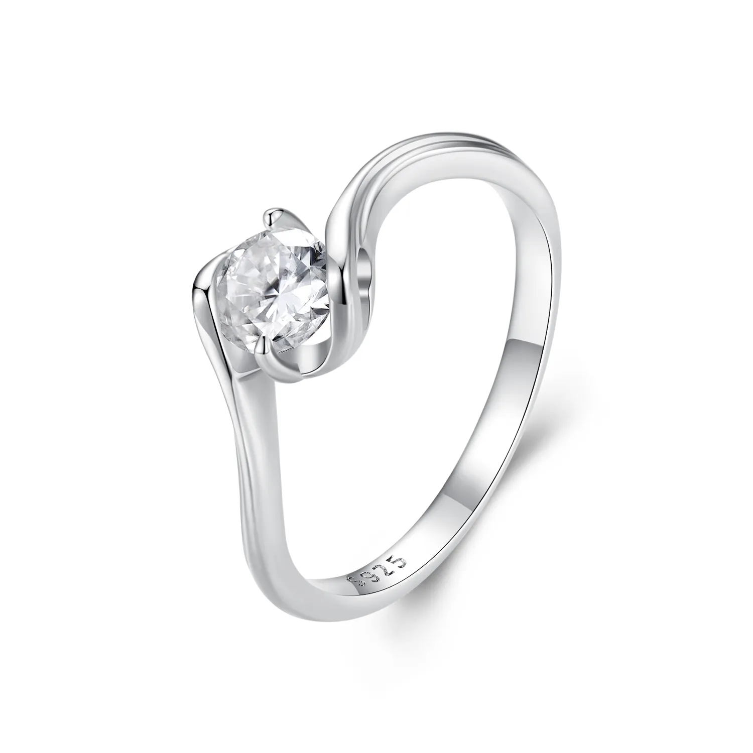 pandora style 0.5ct pierścionek z moissanitem jeden certyfikat msr040
