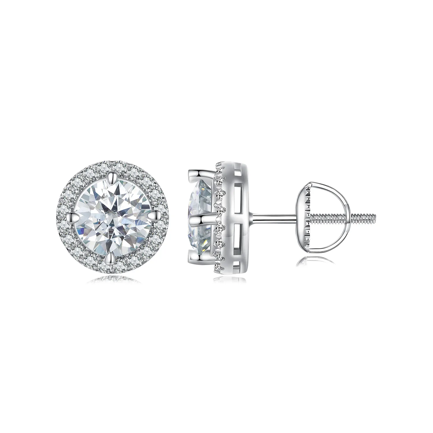 pandora style 1ct moissanite studs kolczyki dwa certyfikaty mse039