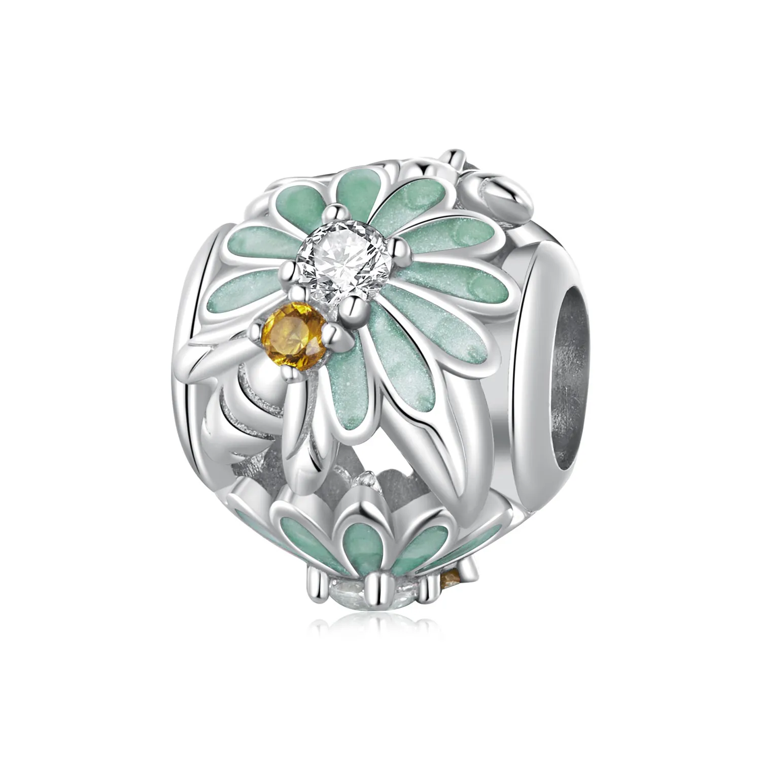 pandora style charm z motywem pszczoły i stokrotki bsc895