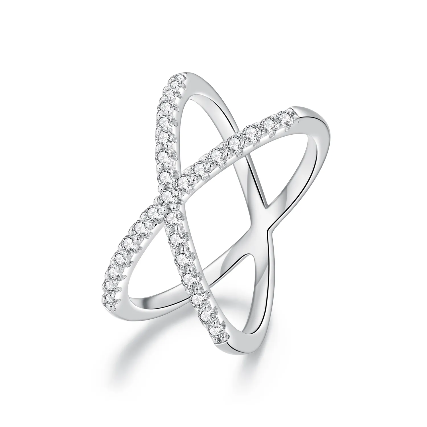 pandora style dwuwarstwowy pierścionek z moissanitem jedno certyfikat msr036