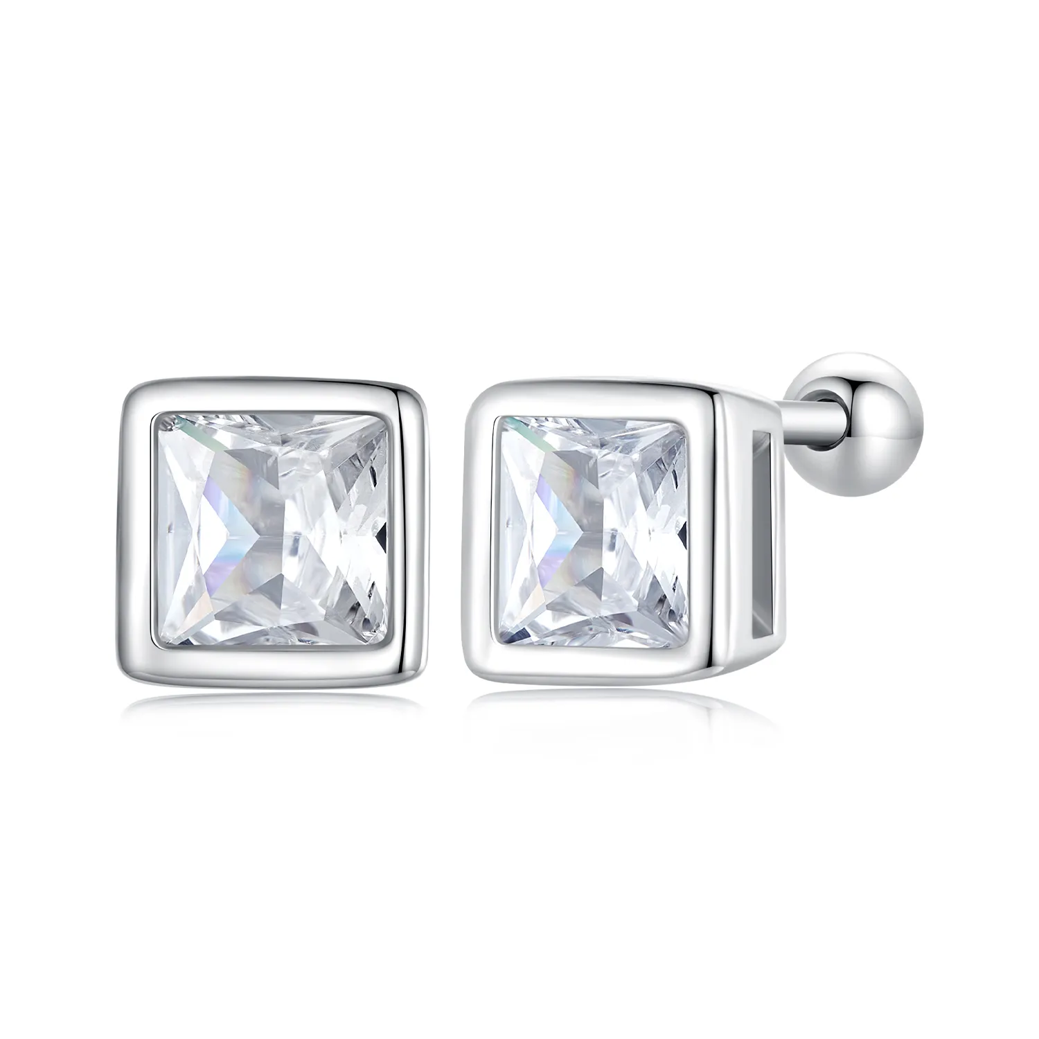 pandora style księżniczka zirconia kolczyki sztyfty bse885 l