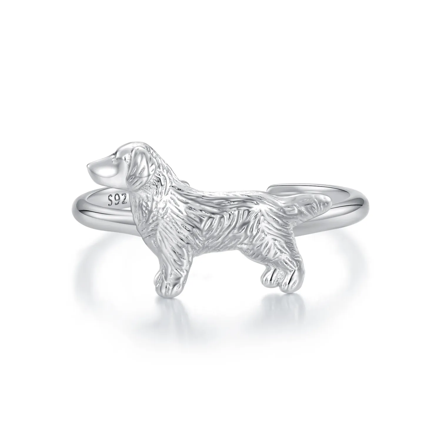 pandora style mały złoty retriever pierścionek scr952