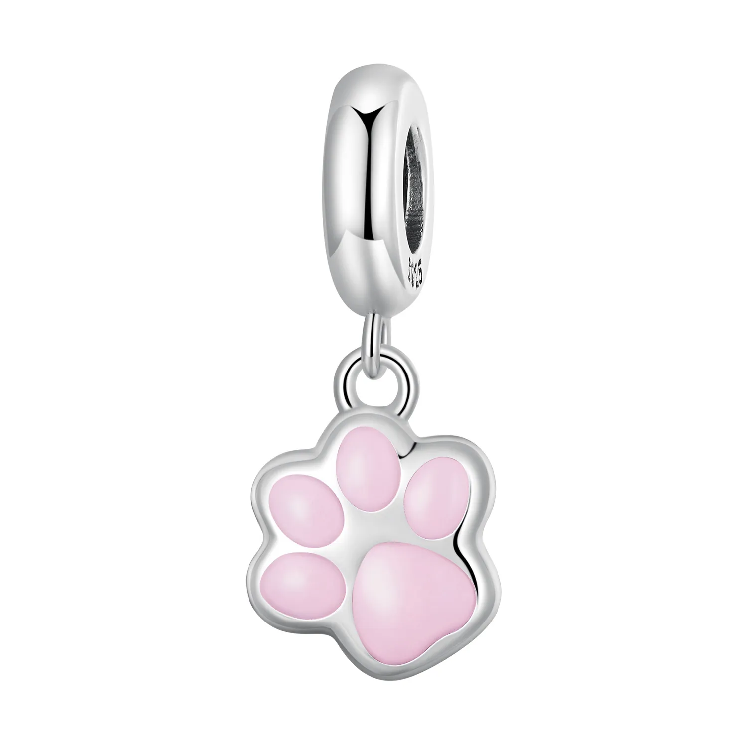 pandora style mini biały dangling z pazurami kota scc2476 a