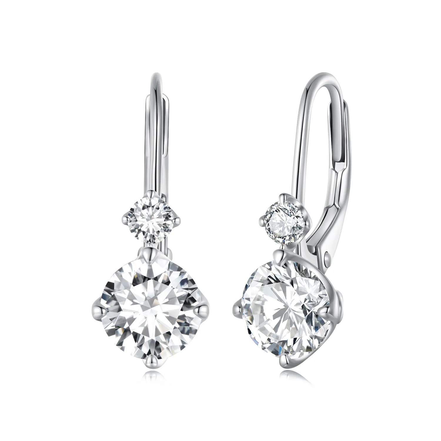 pandora style moissanite kolczyki obwódka dwa certyfikaty mse031