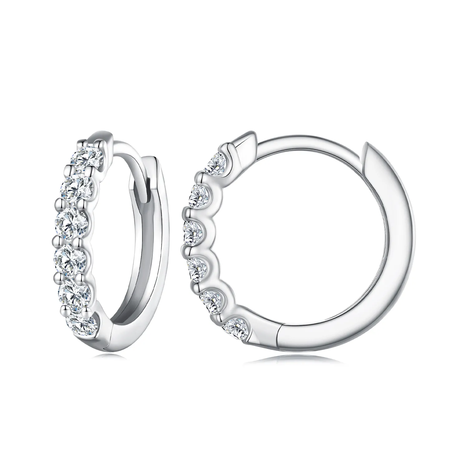 pandora style moissanite kolczyki w kształcie obręczy mse029