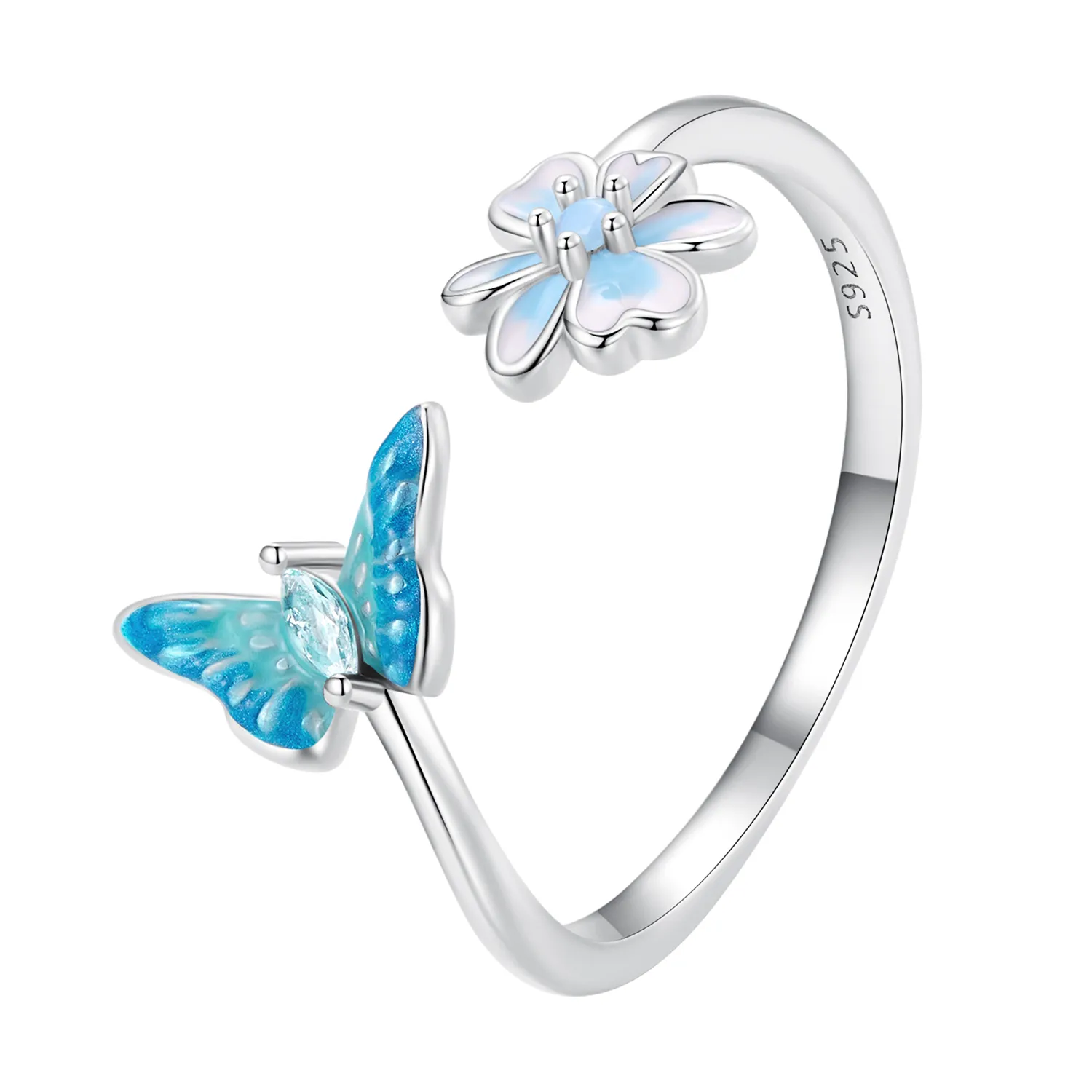 pandora style motyl otwarty pierścionek scr911