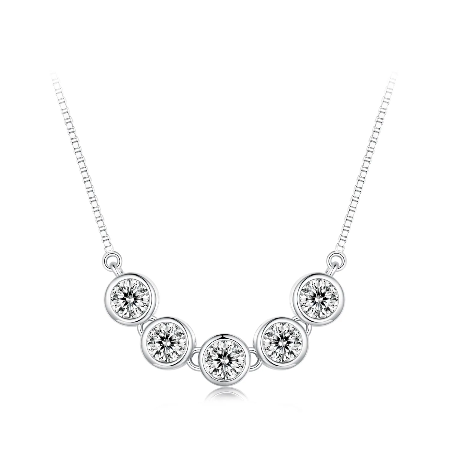 pandora style naszyjnik z 0 3 ct moissanite jeden certyfikat msn022
