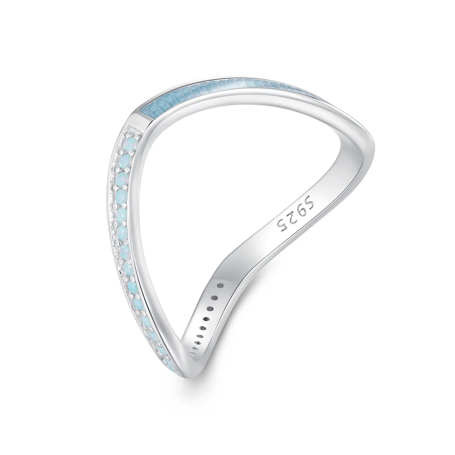 pandora style niebieski pierścień z kością życzeń scr945 lb