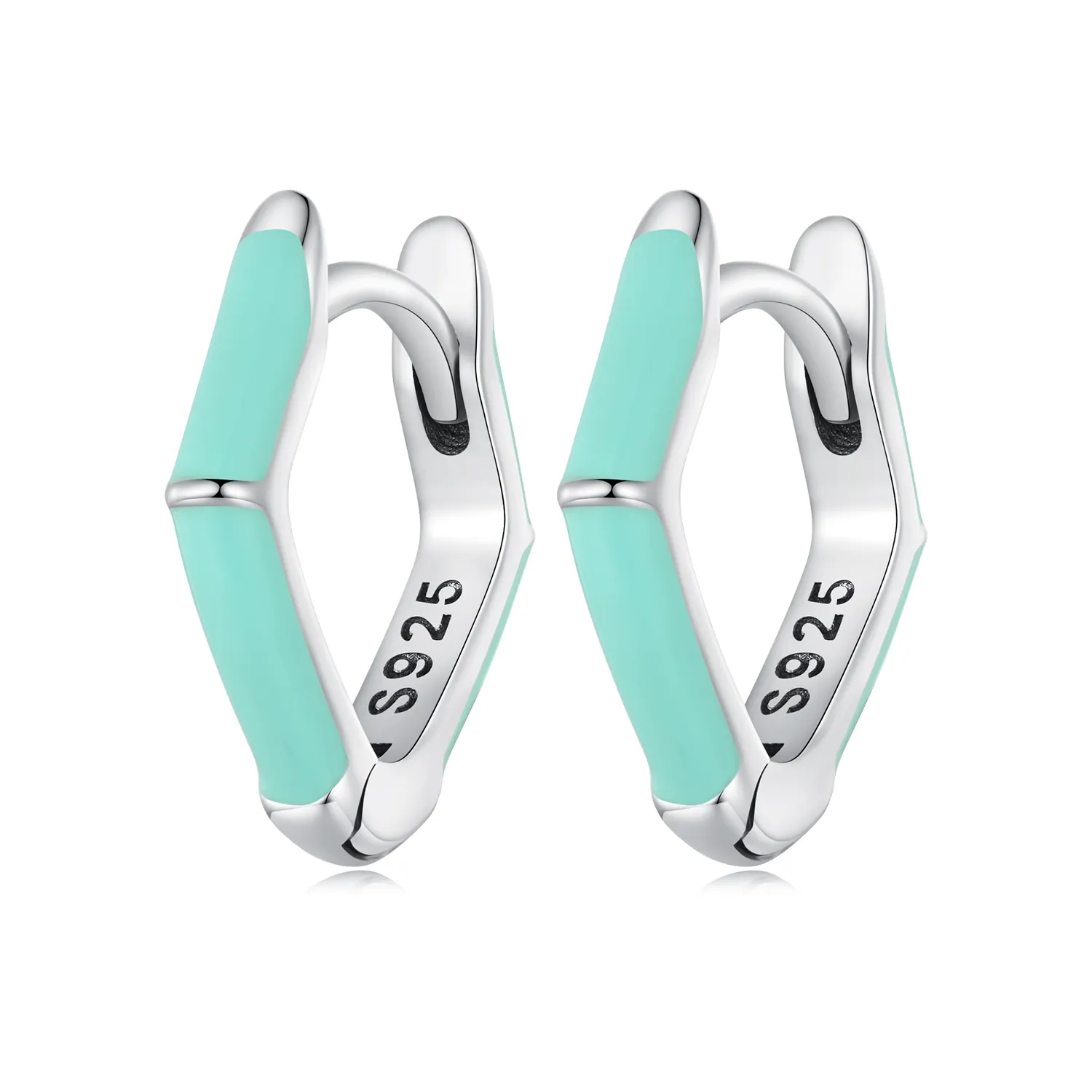 pandora style niebieskie kolczyki wisiorki z błękitnym diamentem sce1569 gn