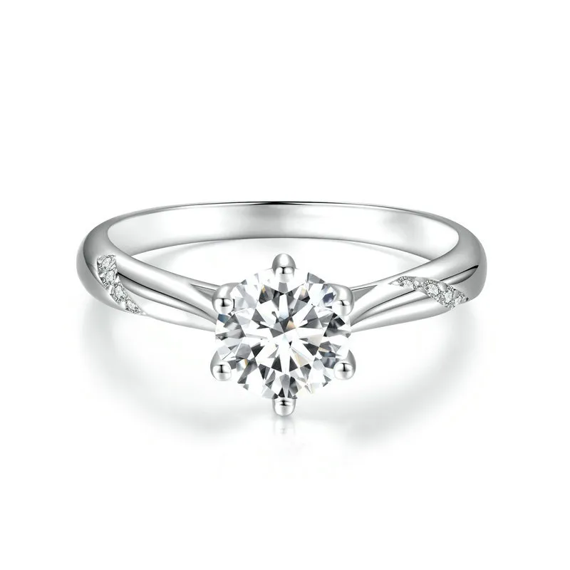 pandora style prosty pierścionek z moissanite jeden certyfikat msr003