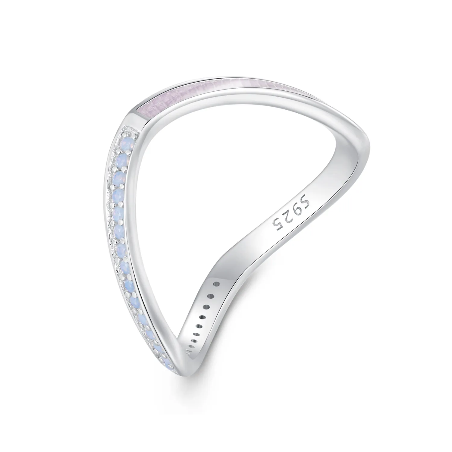 pandora style różowy pierścień z kością życzeń scr945 pk