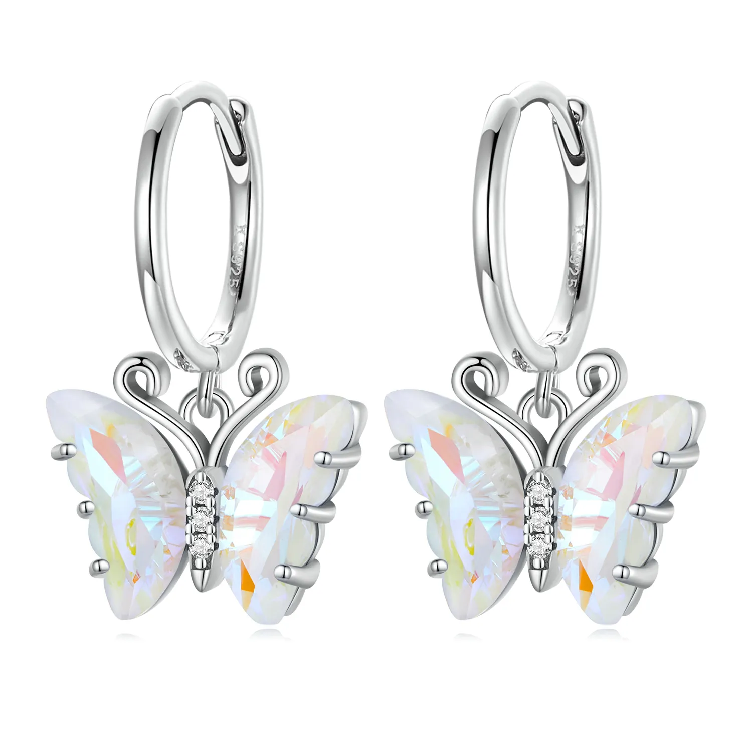 pandora style symphony kolczyki w kształcie motyla sce1588 cf