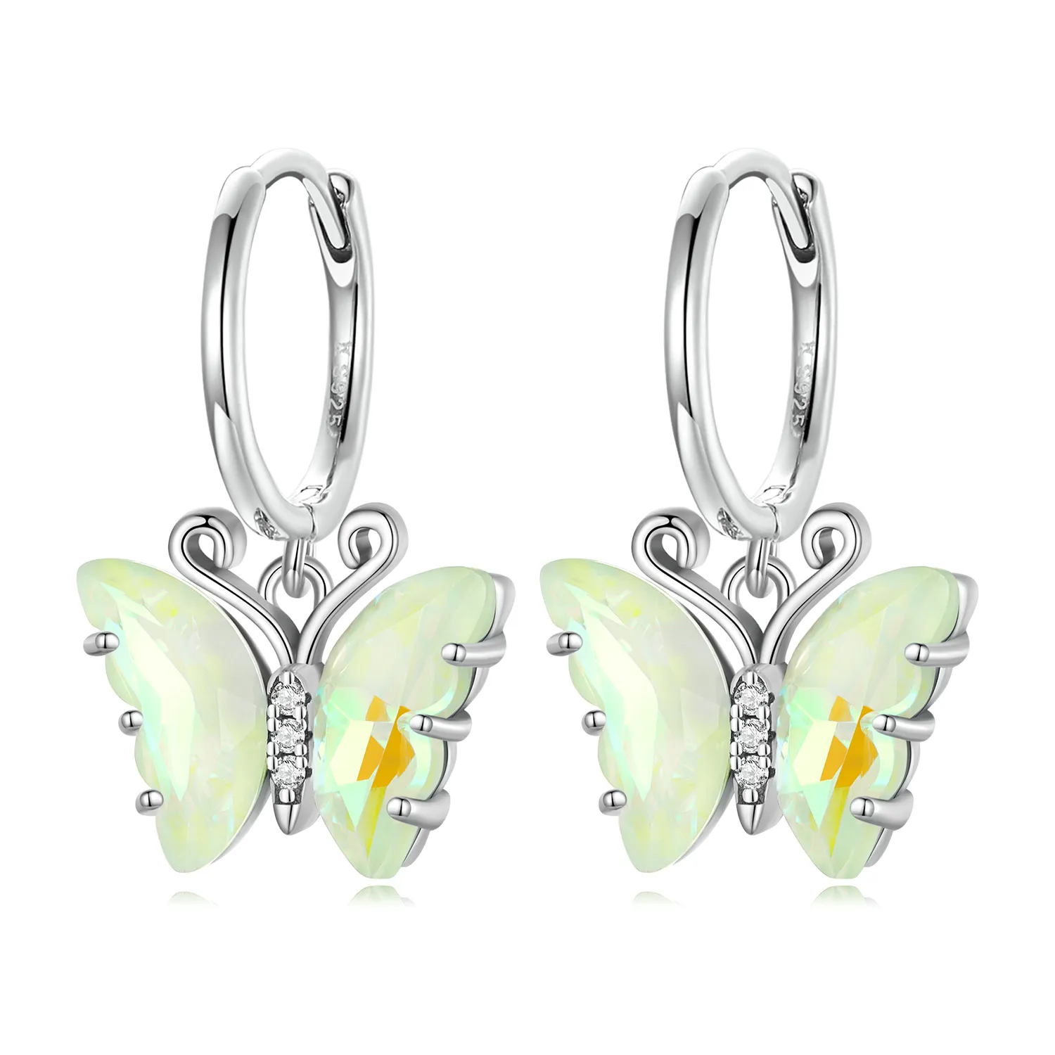 pandora style symphony kolczyki w kształcie motyla sce1588 gn
