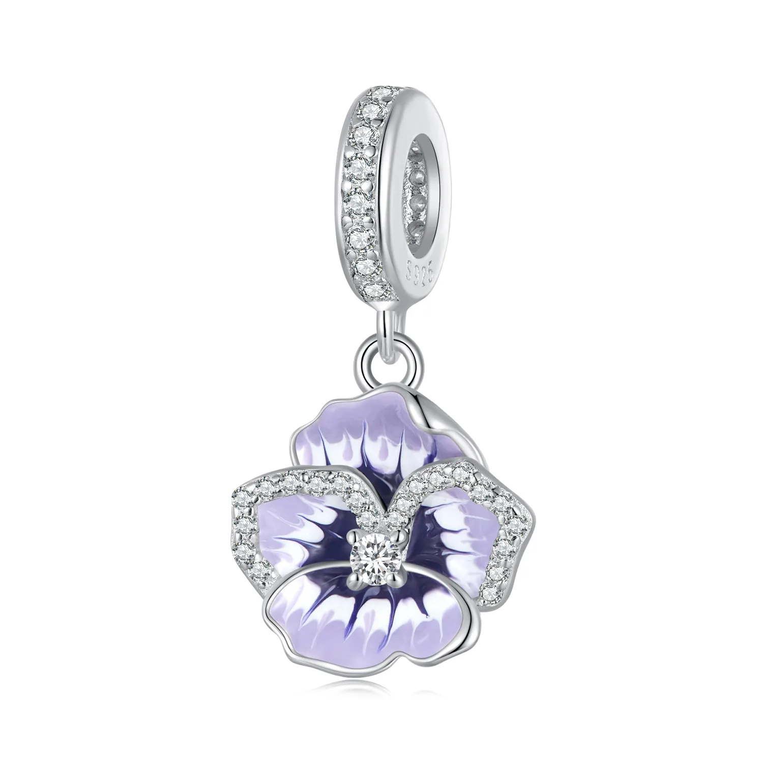 pandora style wisiorek z fiołkiem scc2583