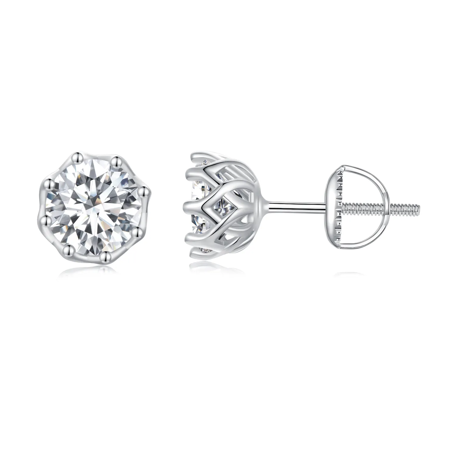 pandora style wyjątkowe kolczyki z szlifem moissanite dwa certyfikaty mse016 l