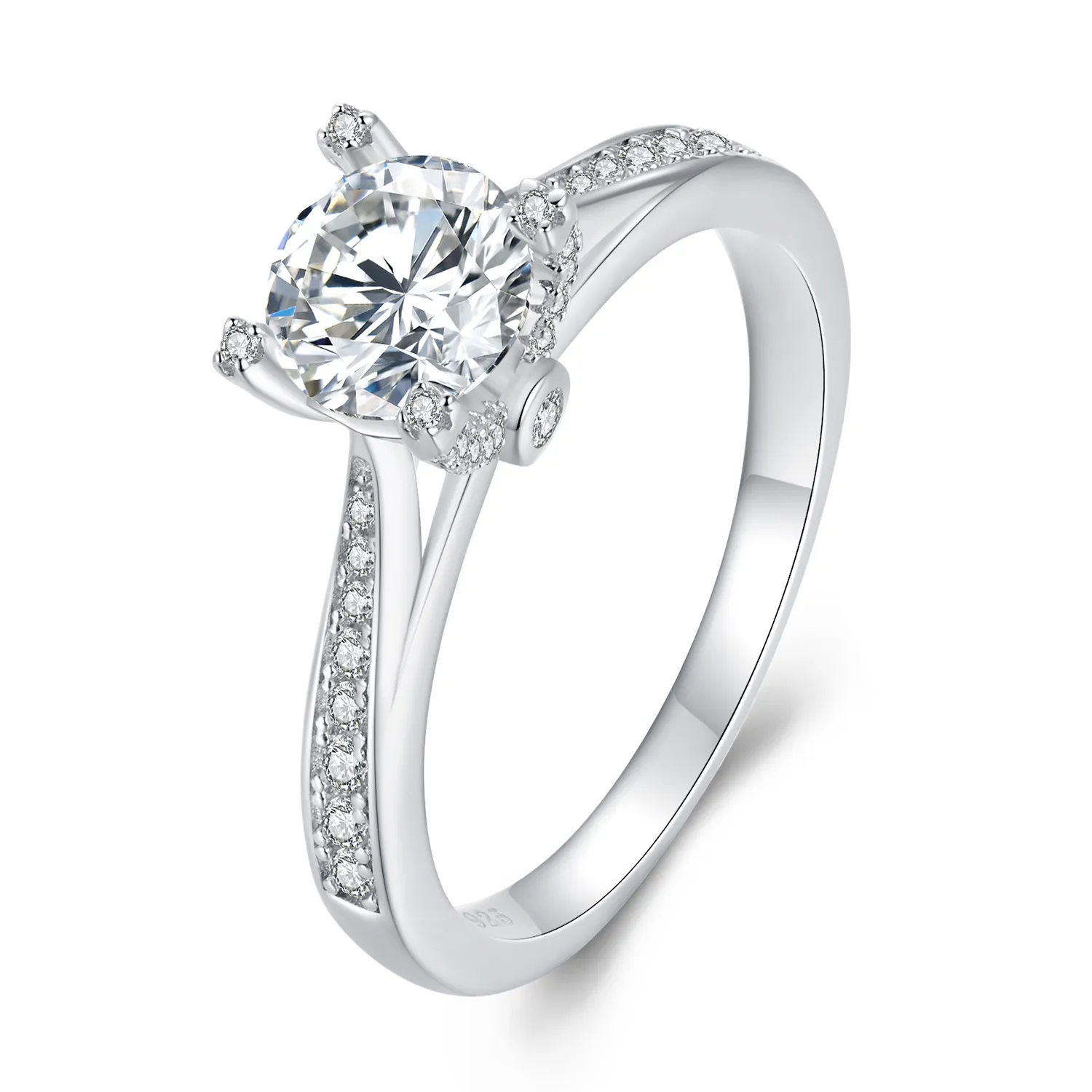 pandora style wyjątkowy pierścionek ślubny z moissanitem msr026