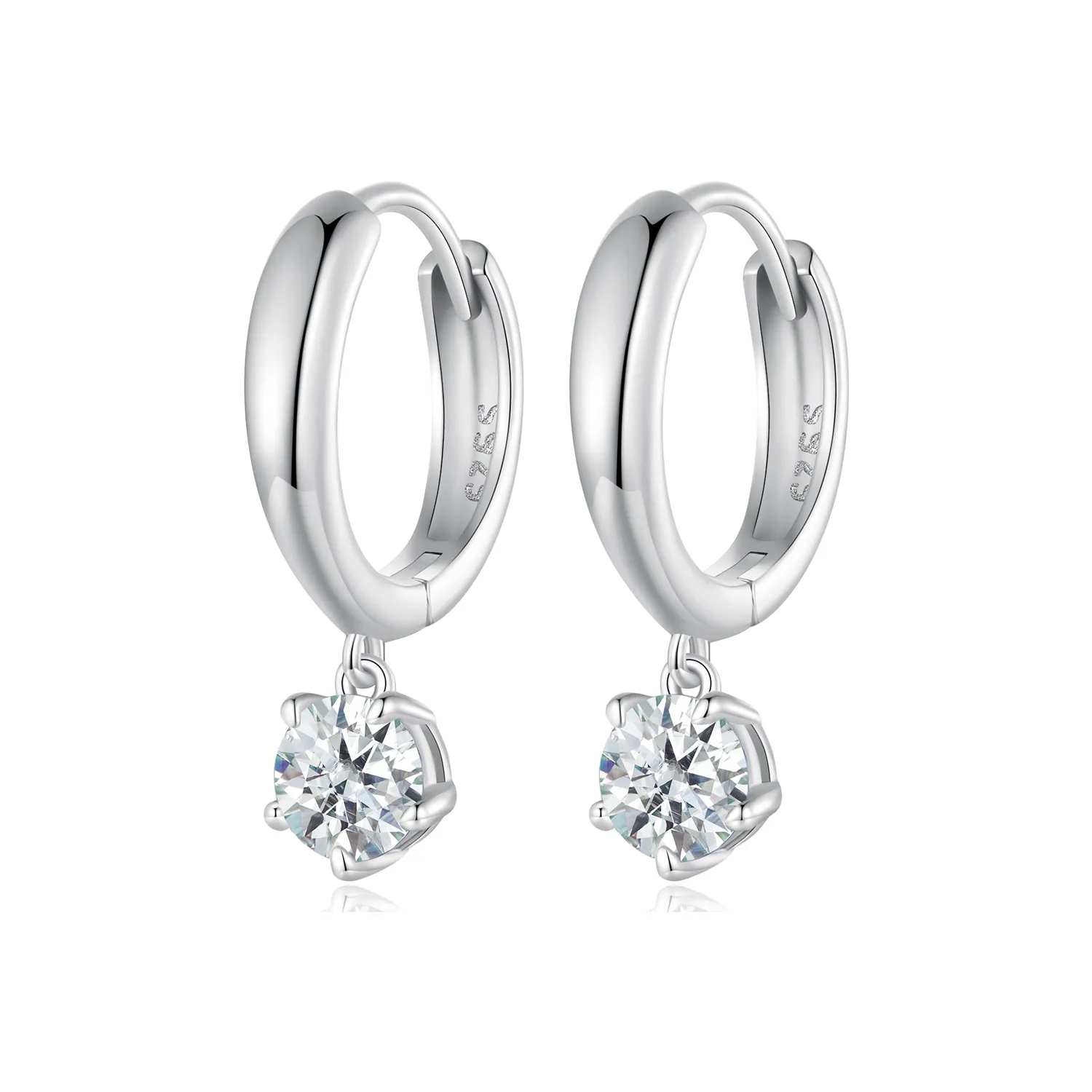 styl pandora 0 5 karatowe kolczyki obręczowe moissanite dwa certyfikaty mse040