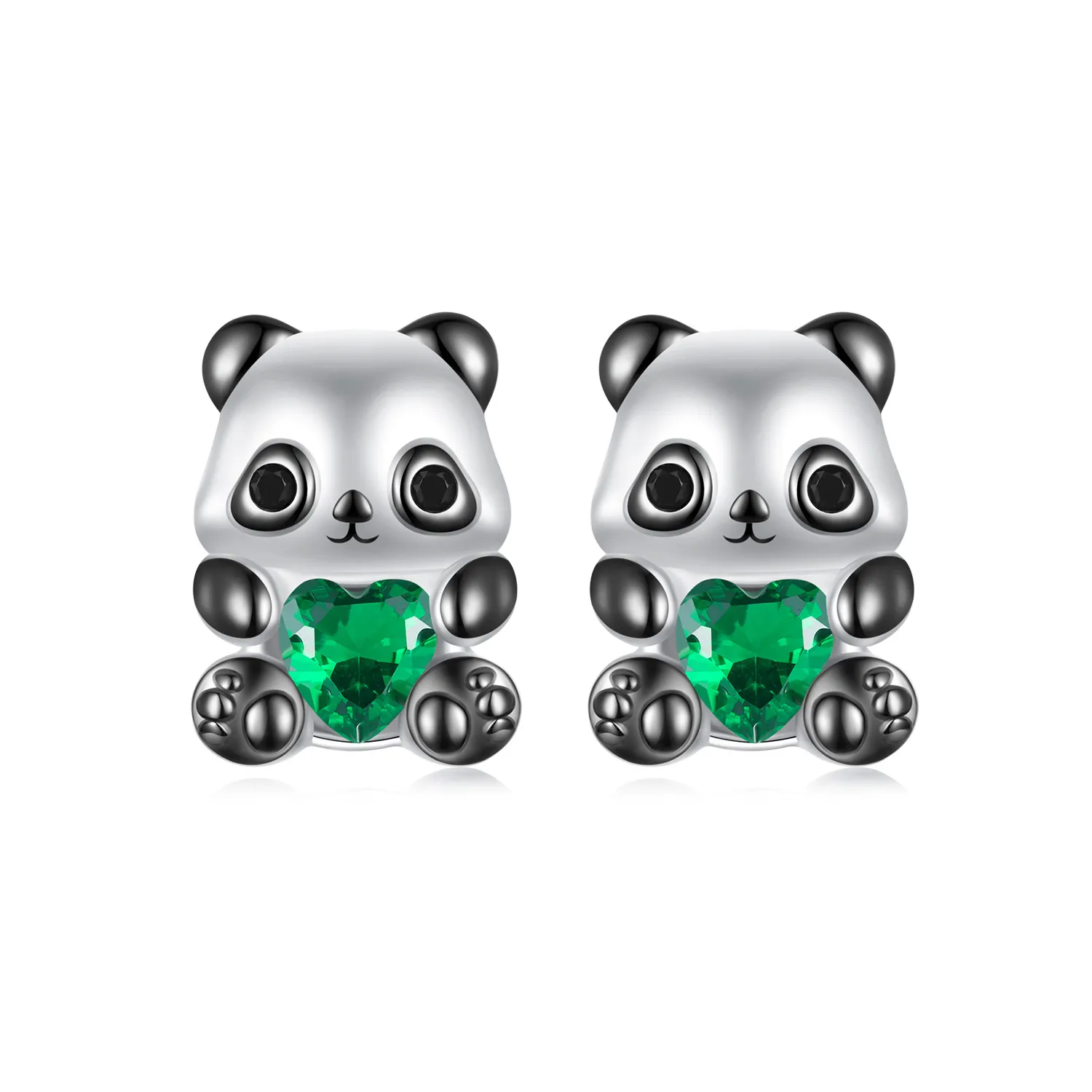 kolczyki panda w stylu serca pandora sce1775