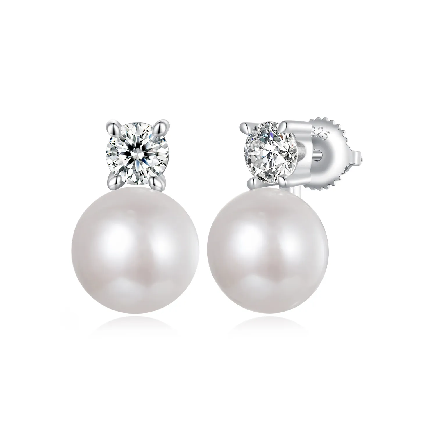 kolczyki pandora style naturalne perły 05ct moissanite mse042 l