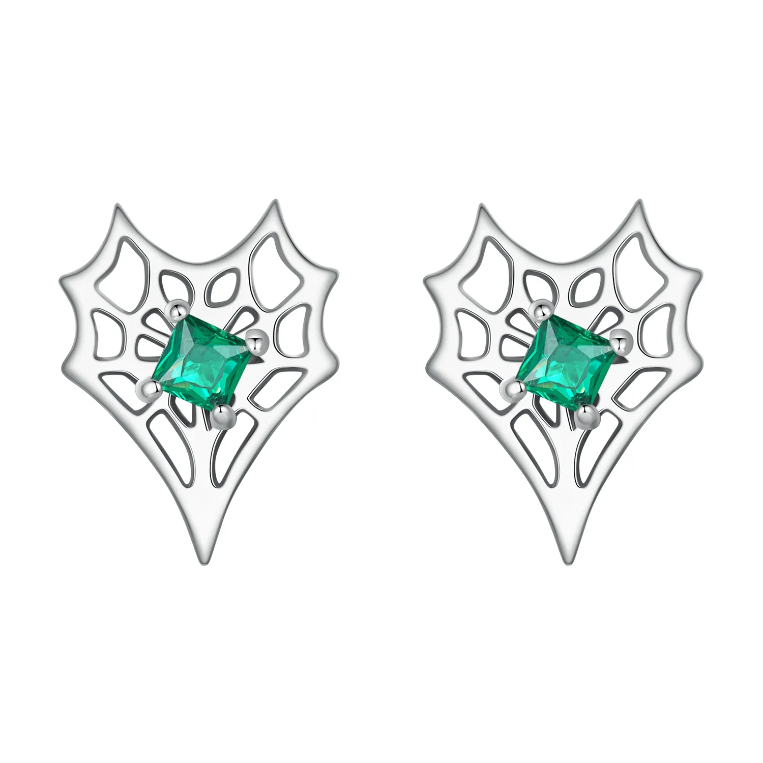 kolczyki w kształcie serca w stylu pandora spider web sce1797
