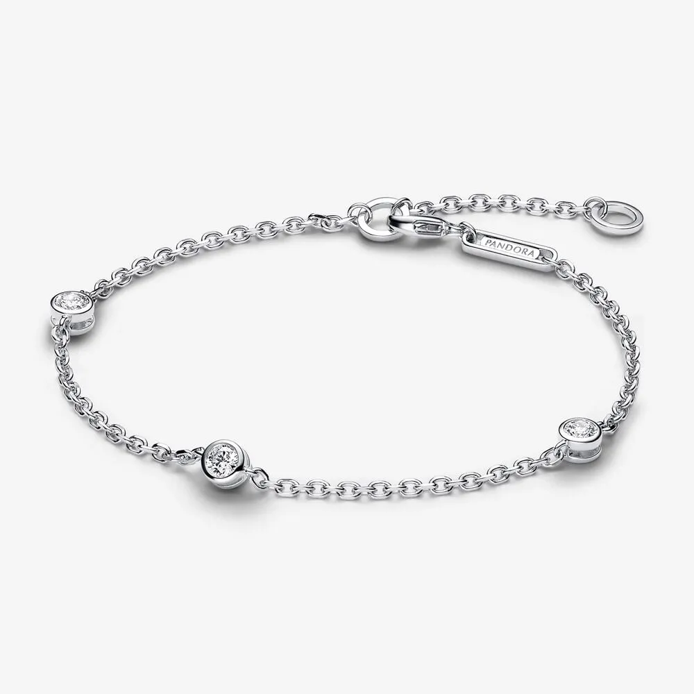 bransoletka pandora era bezel lab grown diamond station chain bracelet 030 karata tw srebro sterling 593109c01