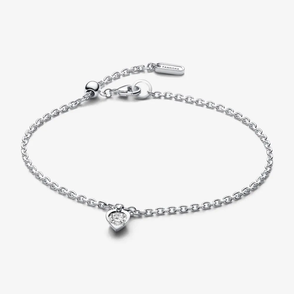 bransoletka pandora talisman lab grown diamond heart chain bracelet 025 karata tw sterling silver 593094c01