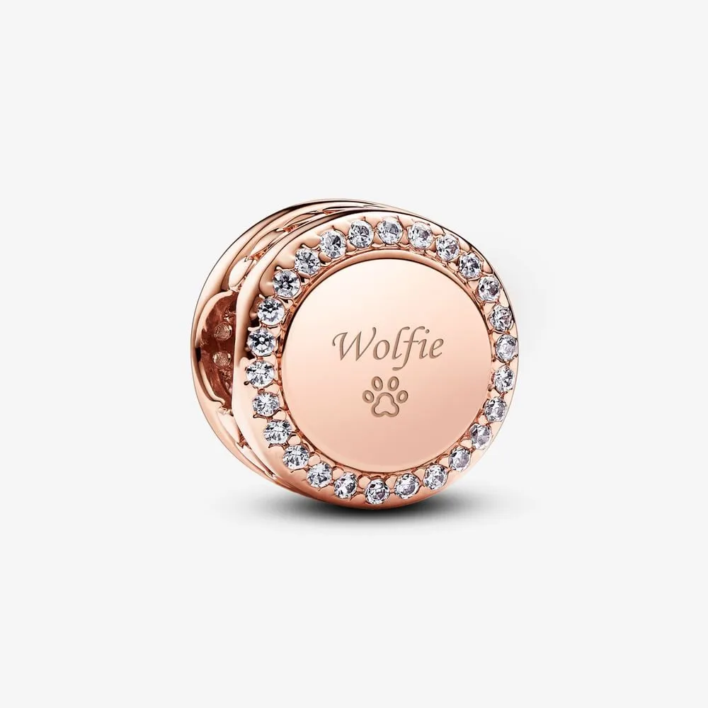 błyszczący charms pandora z miejscem na grawerunek 788747c01