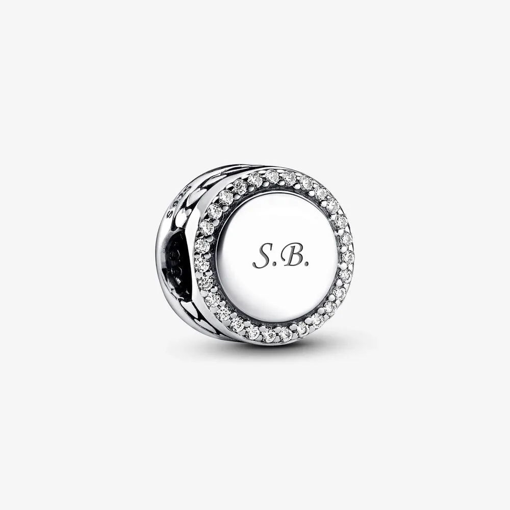 błyszczący charms pandora z miejscem na grawerunek 798747c01