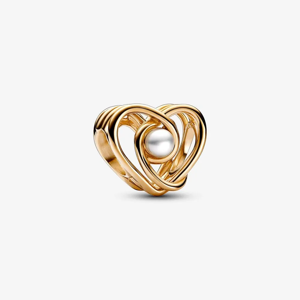 charms pandora ażurowe splecione serca z obrobioną perłą hodowaną 752636c01
