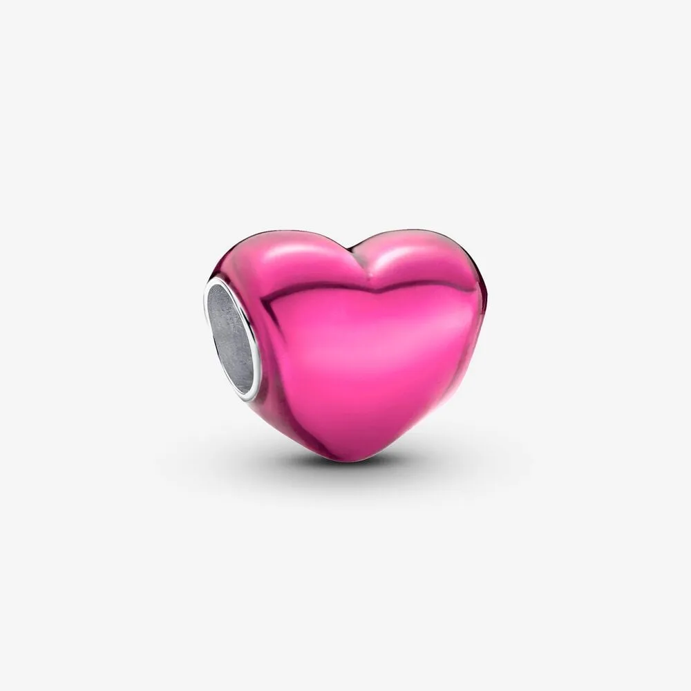 charms pandora metaliczne różowe serce 793337c03