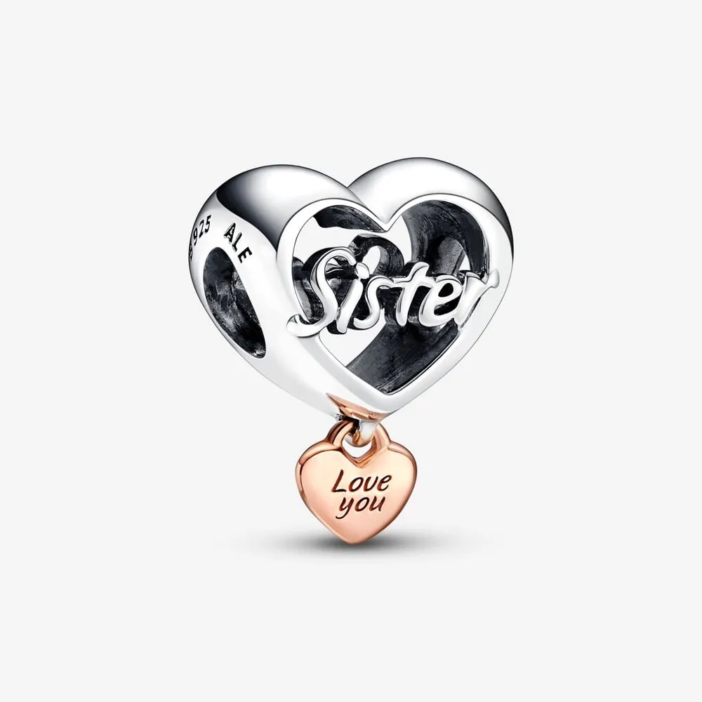 charms pandora serce kocham cię siostro 782244c00